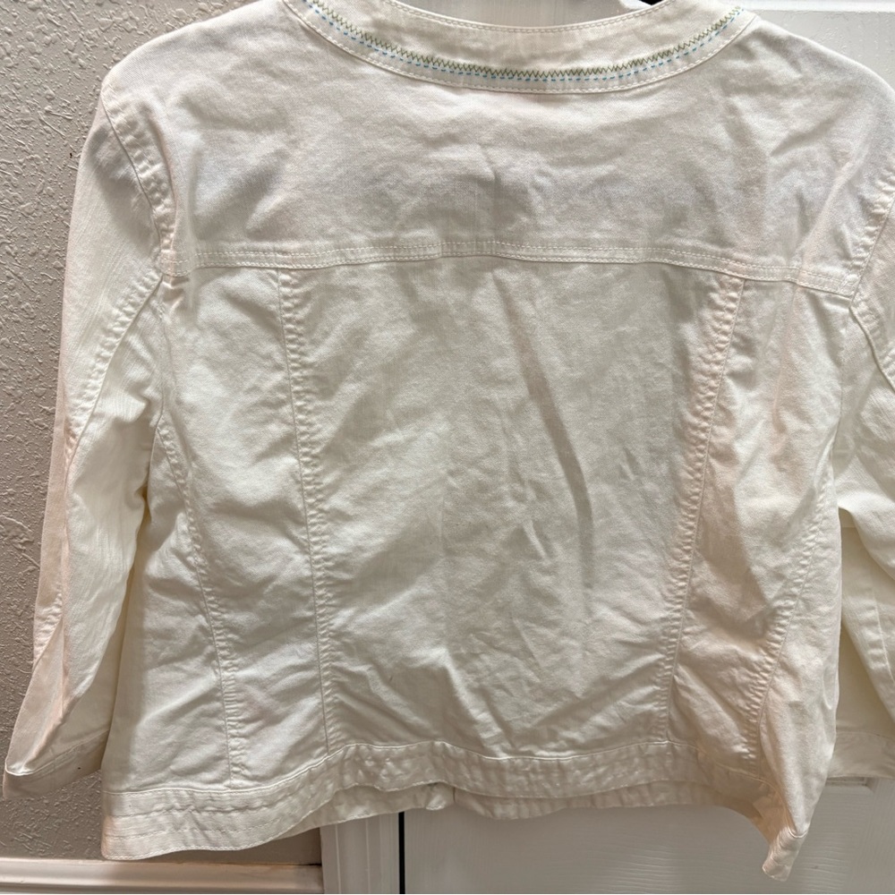 White Hearts of Palm Embroidered Jacket - Picture 5 of 7